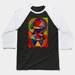 Circles Stained Glass Window Baseball T-Shirt